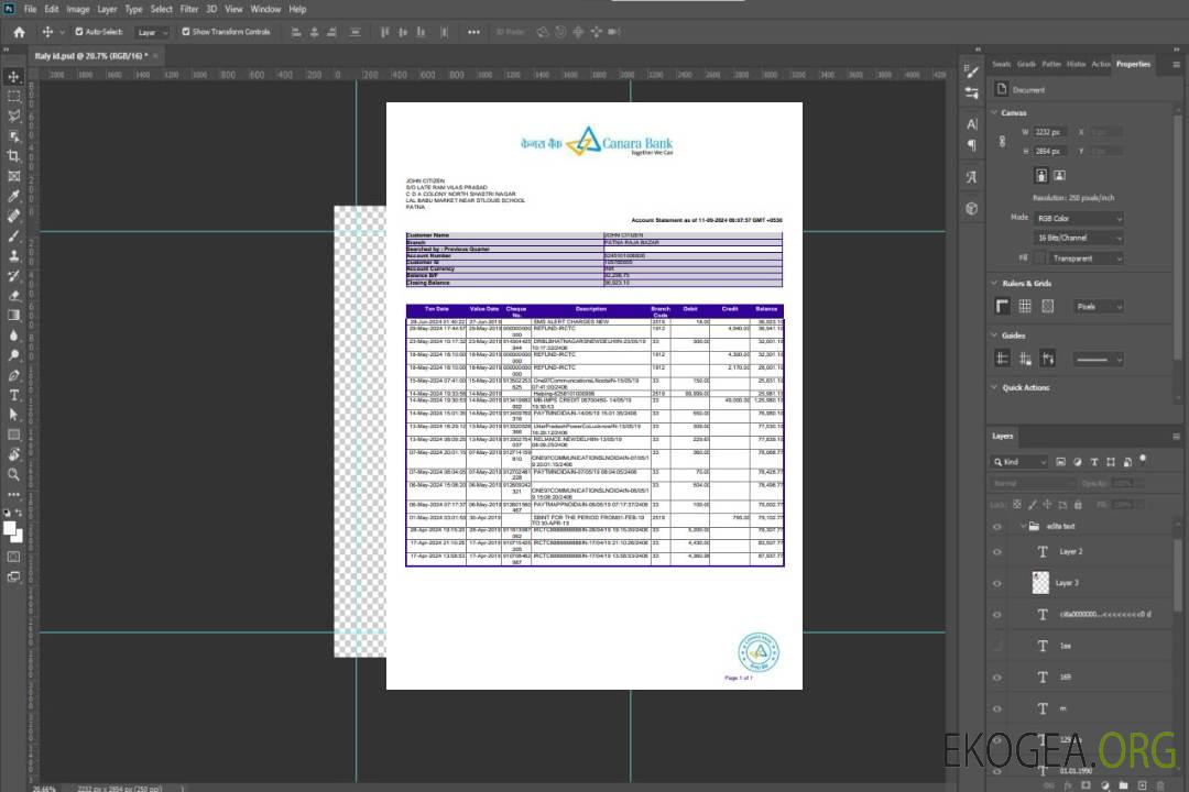 Relevé bancaire Inde Canara 3 – 6 mois Exemple Word et PDF, version 2 template Relevé bancaire Inde Canara 3 – 6 mois Exemple Word et PDF, version 2 template